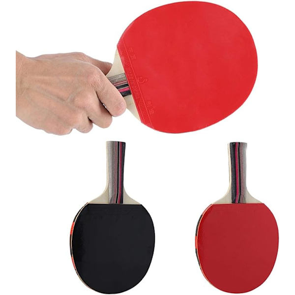 Par av Poppel Tre 7 Lag Ping Pong Rackets Bordtennis Racket Egnet for Shake-Hand Grip Spillere