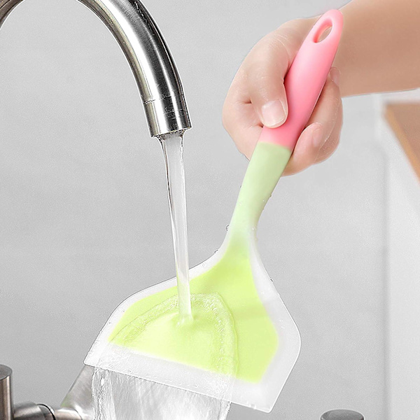 Silikonspatel pannkaksspade omelettspatel vändare för ägg fisk pannkaka pizza och biff bred mjuk pizzaspade non-stick värmebeständig kök Green * Pink Large