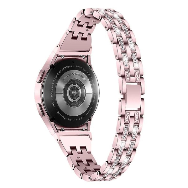 Metallklockarmband för Samsung Galaxy Watch4 Active 40mm/44mm/Watch4 Classic 42mm/46mm, 5 pärlor 2 rader Rose Pink