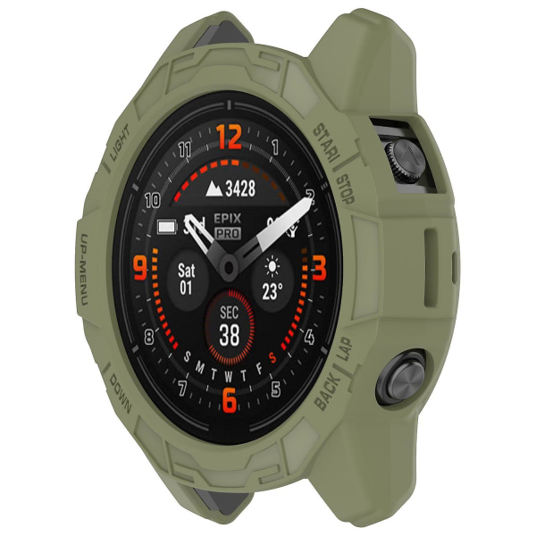 TPU watch för Garmin epix Pro ( Gen 2) 47 mm/Fenix ​​7 Pro /Fenix ​​7, ihåligt cover anti-scratch Jungle Green