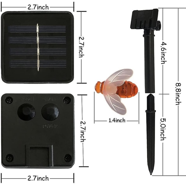 Solcellslingor 20 LED utomhus vattentät simulering honungsbi dekor för trädgårdsdekorationer varm vit