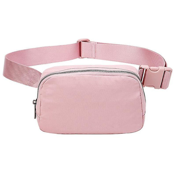 Snygg midjeväska i nylon för män och kvinnor, vattentät, sportig, casual, crossbodyväska Pink