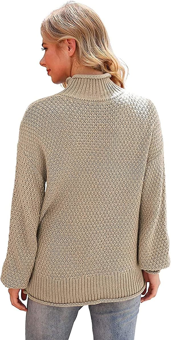 Dame Turtleneck Løs Sweater Casual Tyk Langærmet Toppe Pullover Oversized Chunky