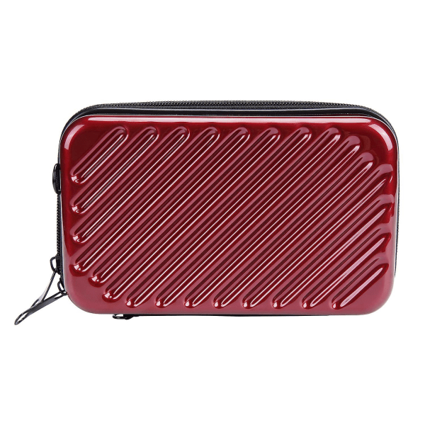 N1203 Mini Matkakokoinen Kova Kuori Meikkilaukku ABS+PC Kannettava Kosmetiikka Puhelin Olkalaukku Wine Red