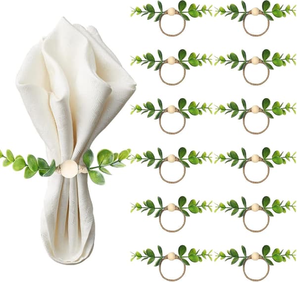 Mlurcu Servettringar Set Om Acsergery 12. Bondgård Servettringar Eucalyptus Servettringar Present