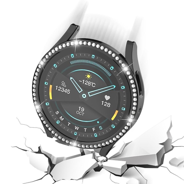 Hårt PC cover för Samsung Galaxy Watch6 40 mm , Rhinestone-dekorerat ihåligt watch Black