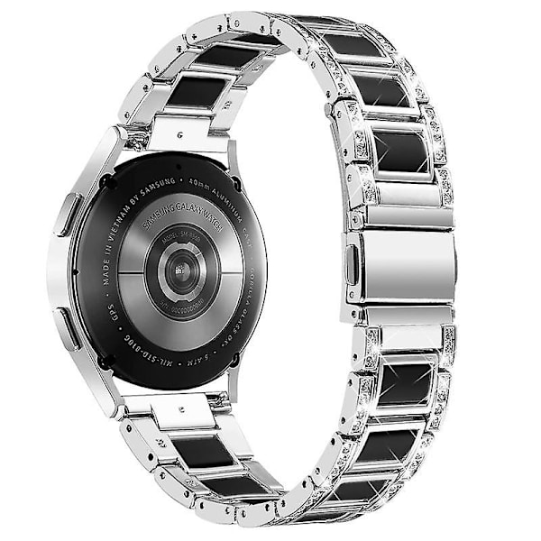 Urrem i rustfrit stål + resin til Huawei Watch GT 2 42mm / Watch 2 / Honor Magic Watch 2 42mm Sliver  Black