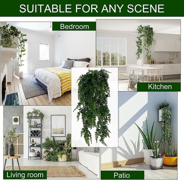6 Bunter Kunstig Silke Eukalyptusstilker, demonterbar Sølv Dollar Eukalyptus Hanging Green