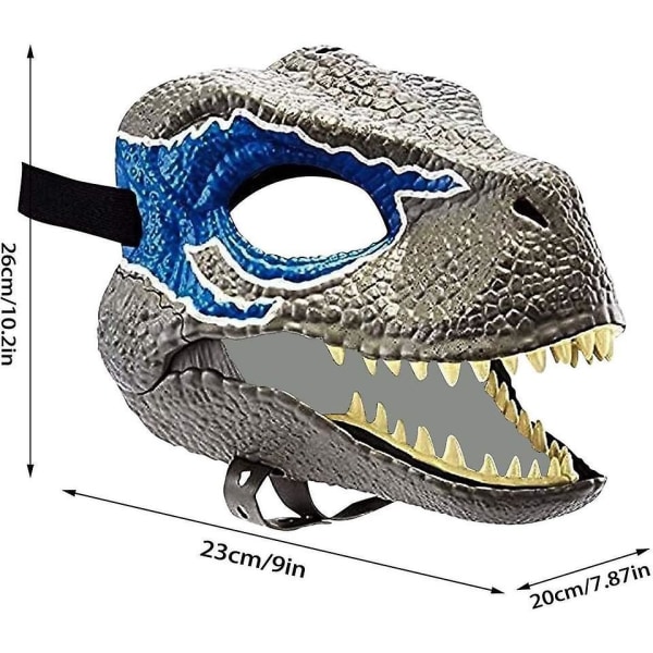 Dino Mask med rörlig käke Dekor-tyrannosaurus Rex Maskrörlig drake, cosplay Mask Party Födelsedag Halloween