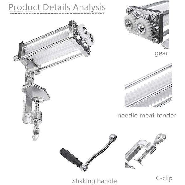 Kommersiell manuell köttmörningsmaskin kök fläsk biff biff platt verktyg kraftig klämma på rullande köttmörningsmaskin professionell nålbladmörningsmaskin