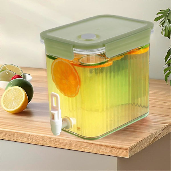 Drikkedispenser med hane 3,5L Juicekande Dispenser med hane Varmebestandig Køleskab Kold Kedel Lækagesikre Drikkevare Dispensere Genanvendelig