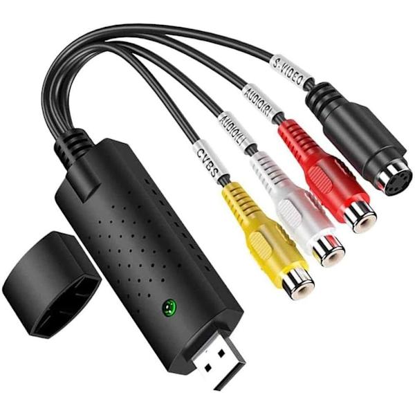 GLER VHS til Digital Konverter, USB 2.0 Videoadapter med Lydoptagelse, Understøtter NTSC, PAL, SECAM, Video Lydoptagelse