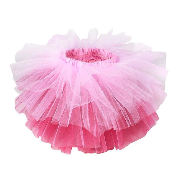 Mode tjejer tutu super fluffig 6 lager underkjol prinsessa balett dans tutu kjol barn tårt kjol jul barnkläder Pink 8t
