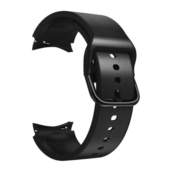 För Samsung Galaxy Watch 4/5/6 40/44mm / 5 Pro 45mm Quick Release Watch Band Mjukt läderbelagt Black