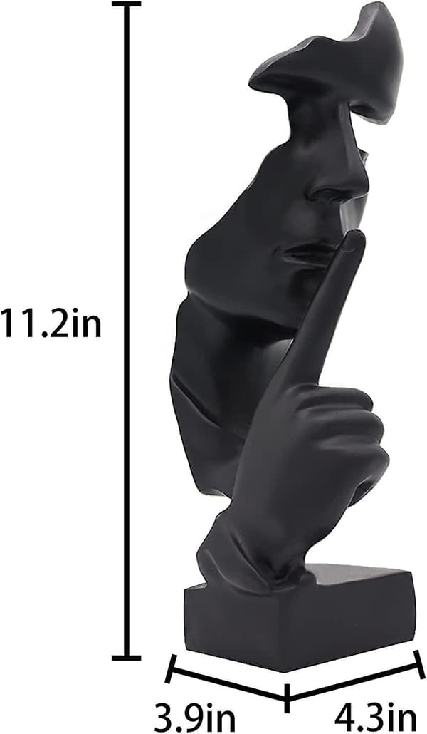 Stille Er Guld Tænker Statue Abstrakt Kunst Resin Figur Sort