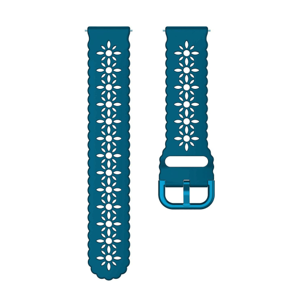 Silikoninen ontto luumu-kukka ranneke Samsung Galaxy Watch 5 40mm/44mm/Watch 5 Pro 45mm -kelloon Rock Cyan