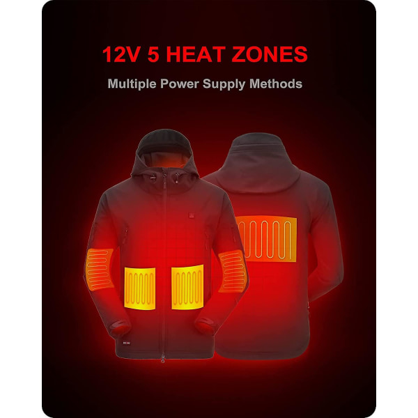 Dewbu uppvärmd jacka med 12v batteripaket Vinter utomhus Soft Shell Elvärmerock Khaki S