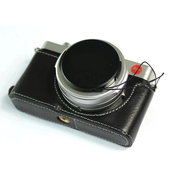 Äkta läder Half Body Cover Case För Leica D-lux7 Black