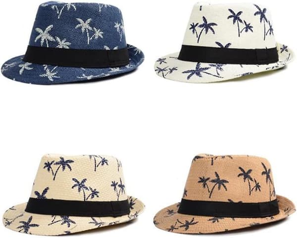 1 stk. Acsergery Sommerhat Palm Britisk Stil Modehat Strandhat Foldbar 56-58cm Gave
