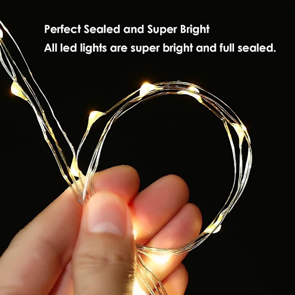 [förpackningar om 8] ljusslingor. 2m 20leds flerfärgade lampor silvertråd med led