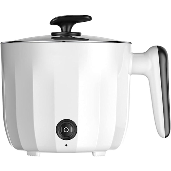 Non-stick elektrisk stekpanna, elektrisk varm gryta, elektrisk spis, multifunktionell minikastrull för nudlar, 1,8 l elektrisk spis med ångställ, med Ste without steamer