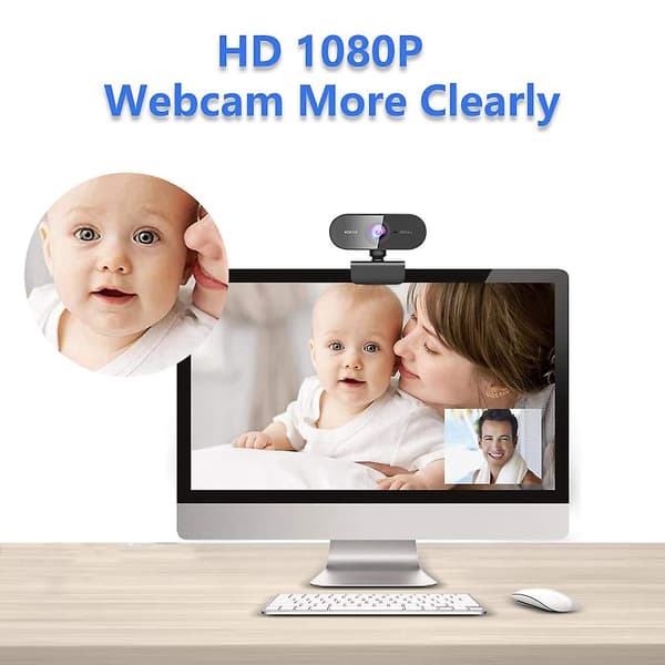 Streaming Webcam med Mikrofon & Ring Light 2K HD Web Cam med Dæksel, Stativ til PC/MAC/Laptop/Desktop, Bredvinkel Webkameraer til YouTube, Videoopkald