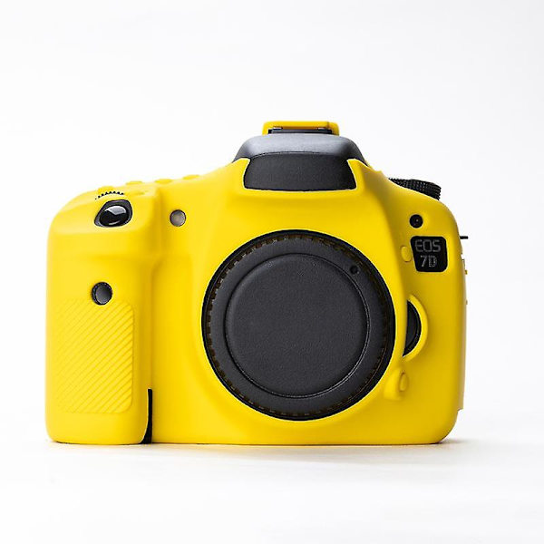 Järjestelmäkameran pudotussuojattu silikonikotelo Canon EOS 7D -kameralle, pehmeä suojakuori Yellow