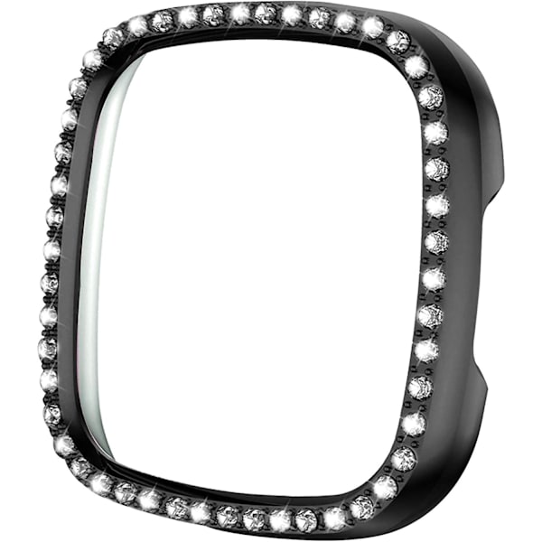 [1 kpl] Kova puskurikehys Fitbit Sense/Versa 3 - Shiny Crystal Diamonds (musta)