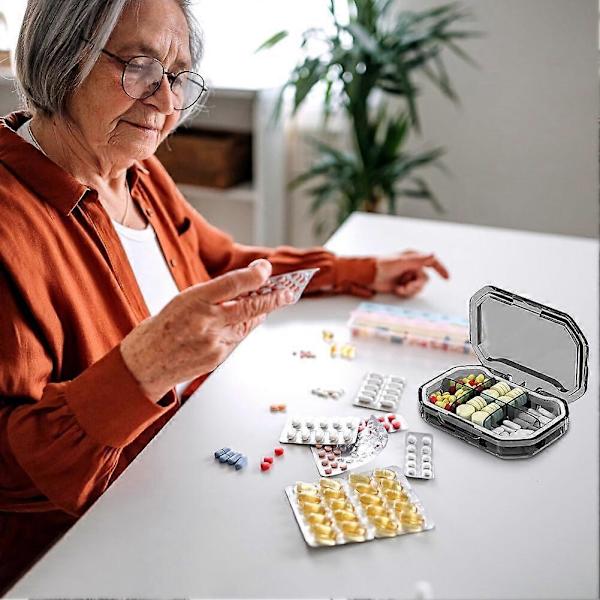 3 stk. Bærbare Pilleæsker Pilleæsker 7 Dages Rejse Pilleæske Med 6 Rum Pilleæsker Pilledispenser Medicin Til Vitaminer Medicintilskud Six Grid