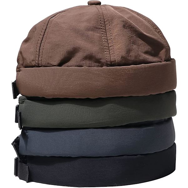 Sommar Docker Cap Snabbtorkande Vattentät Yetsye Skärmlös Mössa Arbetar Seglarmössa Rullad Uppvikt Hamnhatt Navy Blue