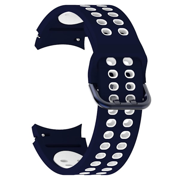 20mm silikoniranneke Samsung Galaxy Watch 5 40mm/44mm / 5 Pro 45mm -kelloon, kaksoisreikäsoljella Blue   White