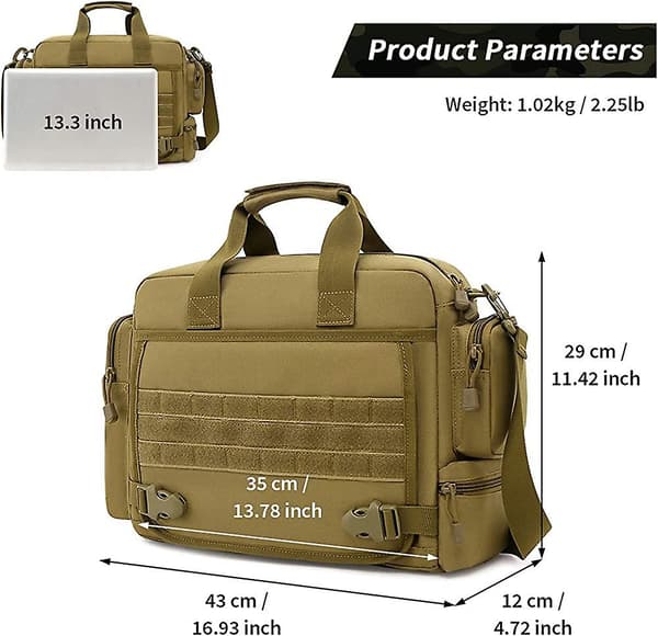 14 Laptopväskor - Herr Tactical Portfölj Utomhus Molle Axelväska Acsergery Present