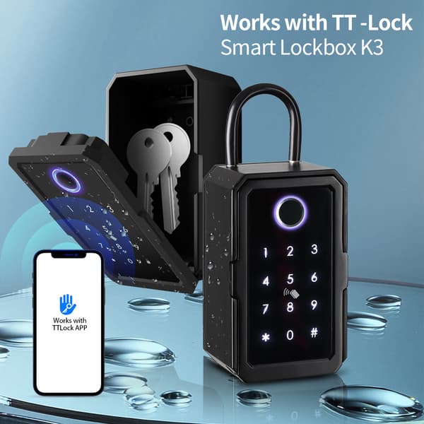 Fingerprint Nyckelbox Lösenordsförvaringsbox Graffiti wifi ttlock, Bluetooth fingeravtryckslås