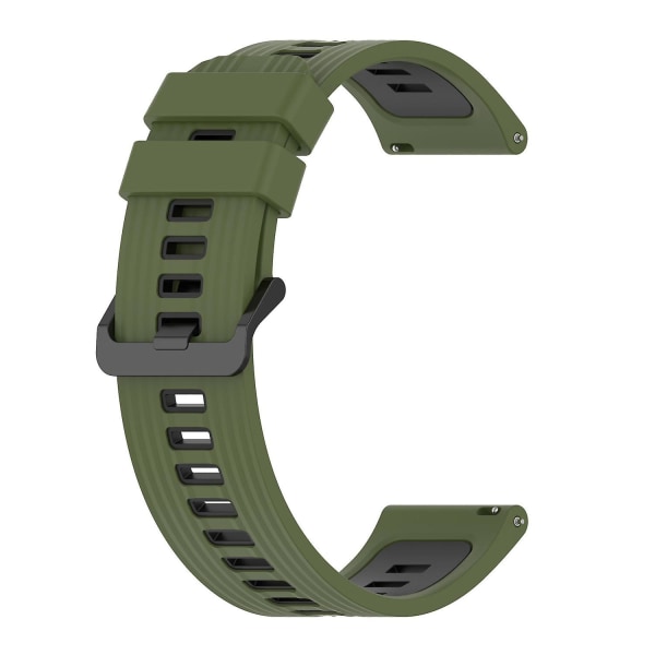 Silikonarmband för Huawei Watch GT/GT 3 46mm /Watch 4/ Galaxy Watch 46mm/Garmin Forerunner 265 Army Green Black