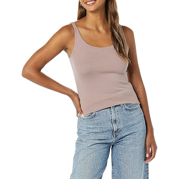 Slim-fit tanktopp med tynne stropper for kvinner, 2-pakning Style 5 M