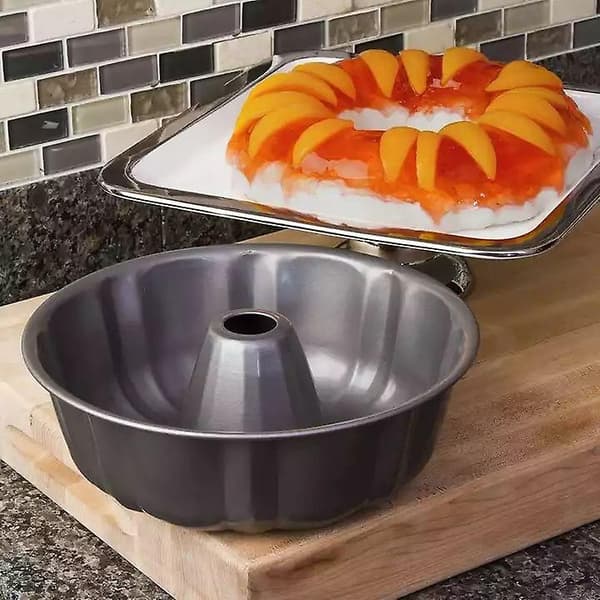 9 tommer Non-stick kageforme, 8 kopper Premium riflet kageforme til bagning, kraftig kulstofstål rørform bageform - 2 stk