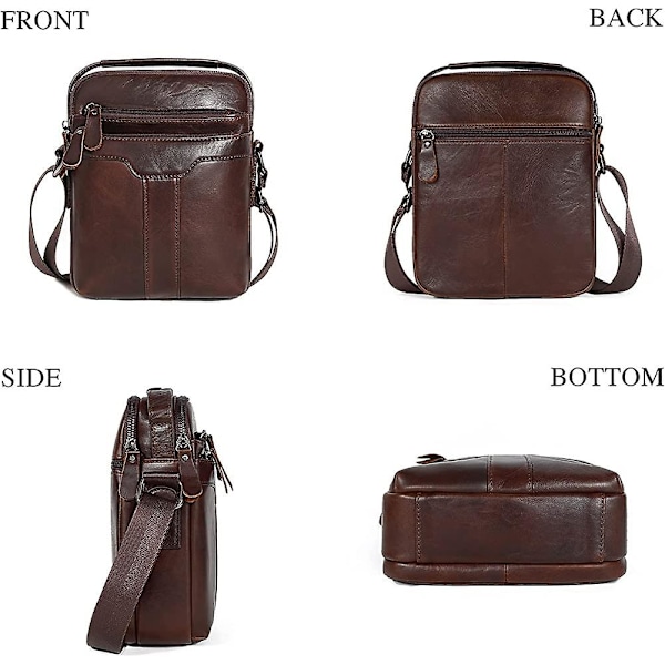 Herr Läder Axelväska Resa Crossbody Casual Vintage Väska Slungväska  Acsergery Present