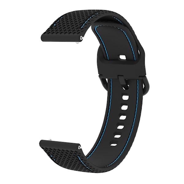 Silikoninen Ompelelinjainen Vaihtoranneke Samsung Galaxy Watch 5 40mm/44mm /Watch 5 Pro 45mm -kelloon Black  Blue Line