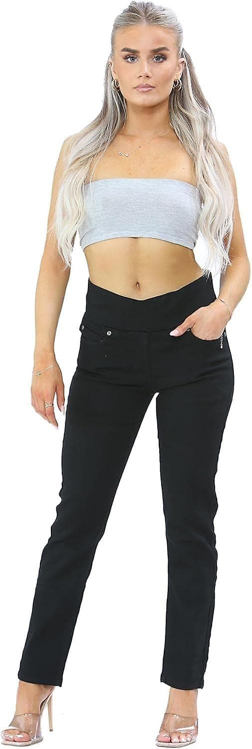 Elastiska jeans med hög midja, magkontroll och stretch, Storlek 10-24