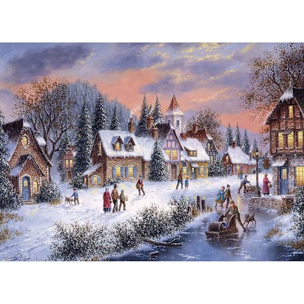 1000 bitar Snöig vinternatt 70 x 50 cm pussel för vuxna pedagogisk spelutmaning leksak 1000 bitar pussel för vuxna barn