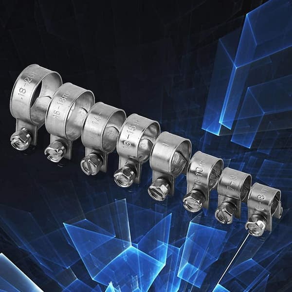 10-pack kraftiga rostfria bränsleslangklämmor 6mm-20mm Valfri storlek
