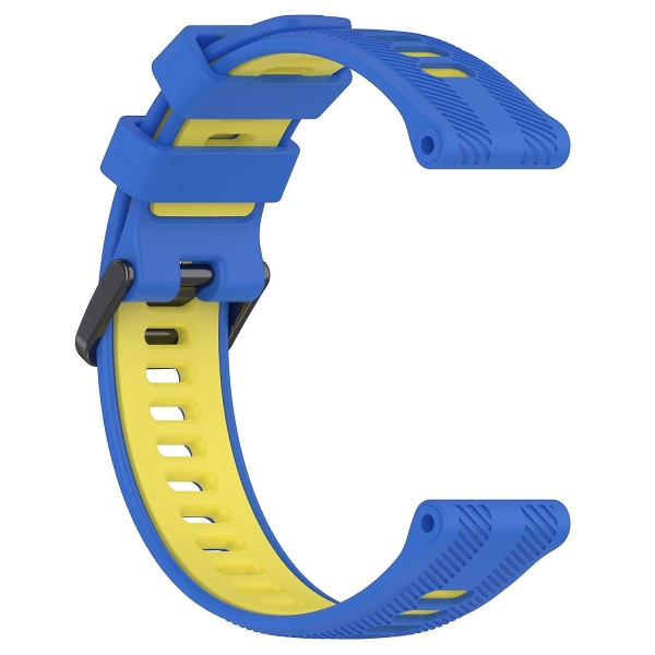 22mm Tvåfärgad Rem i Twill-väv i Silikon till Garmin Forerunner 965/955/945/935/745 Blue Yellow