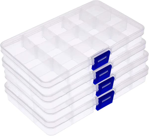 4 st Acsergery Present Plastfacklåda 15 fack Förvaringsfack Med