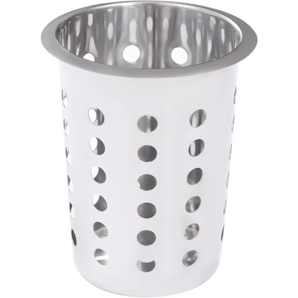 Redskabsholder i rustfrit stål, cylinderformet bestikholder, bestikholder-organisator, bestikkurv (4 huller)