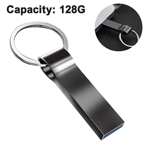 USB-muistitikku 2.0 tietokoneelle/kannettavalle, ulkoinen tiedontallennuslaite, muistitikku, tallennustila valokuvien/videoiden/musiikin/tiedostojen tallentamiseen gun color 128GB