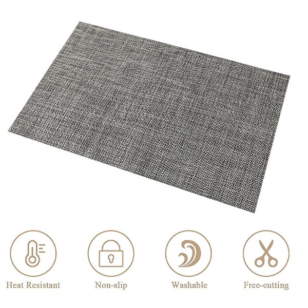 Lämmönkestävät tablettien suojukset, tahroja hylkivät, liukumattomat, pestävät PVC-pöytämatot Black gray