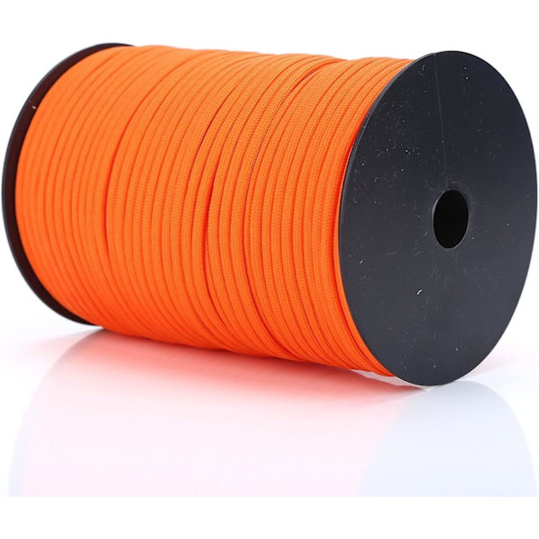 100m Multifunktionell 9-trådig kärnparacord Paracordrulle Polypropylen och polyester Utomhus överlevnadsrep Orange