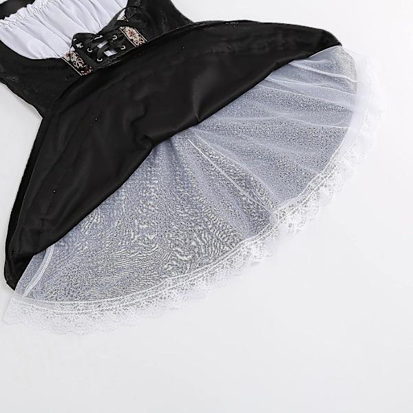 Naisten Oktoberfest-asu, Halloween saksalainen baijerilainen samettinen Dirndl-mekko Black Medium
