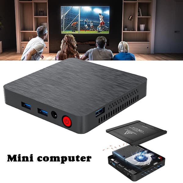 Mini PC-datorvärd Kompakt storlek Dubbel WiFi Mångsidig för hemmakontor AU