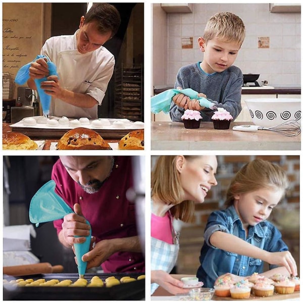 Cupcake icing tips Piping Kit - Silver konditorivaror och dekorationstips för bakning och tårtdekoration